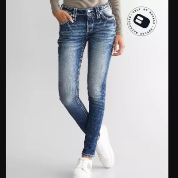 Rock Revival - Womens Rosalie Mid-Rise Skinny Stretch Jeans - Picture 1 of 7